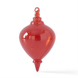 Transparent Red Finial Glass Ornament