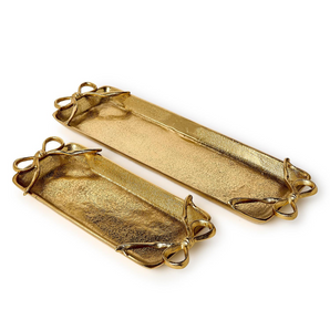 Gold Bow Handled Tray