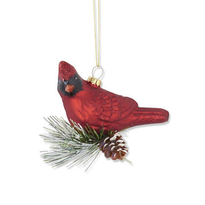 Red Cardinal Blown Glass Ornament