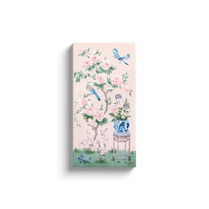 June Pink Chinoiserie 15x30 Canvas