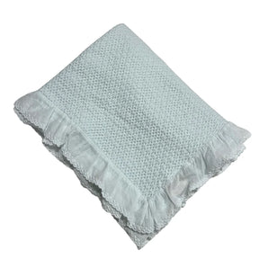 Stonewashed Puckered Blanket with Ruffle