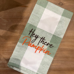 Hey Pumpkin Plaid Towel