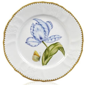 Anna Weatherley Purple and Blue Tulip Salad Plate