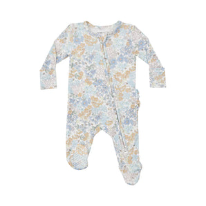 Angel Deer Edith's Floral Zipper Footie