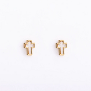 Luna Cross Stud Earrings