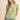 Cream Sage Floral Shirred Yoke Top