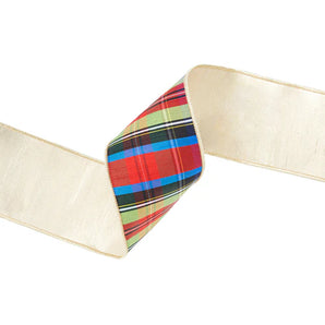 2.5" Royal Blue Plaid with Gold Backing