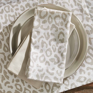 Natural Leopard Print Napkin