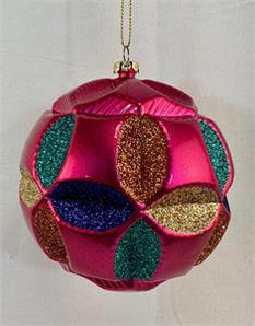 Multi Color Pink Clover Ball Ornament