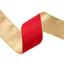1" Red Velvet Ribbon with Gold Backing