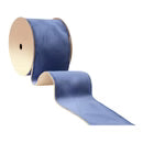 4" French Blue Velvet Ribbon with Gold Backing