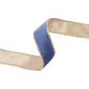 1" French Blue Velvet with Gold Backing