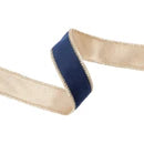 1" Navy Velvet Ribbon with Gold Backing
