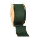 2.5" Classic Green Velvet Ribbon with Gold Backing