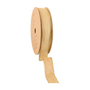 1" Tan Velvet with Gold Backing