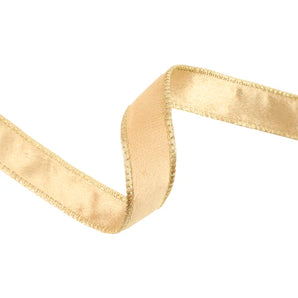 1" Tan Velvet with Gold Backing