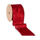 4" Red Velvet with Plaid Backing Ribbon
