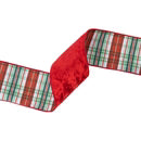 4" Red Velvet with Plaid Backing Ribbon