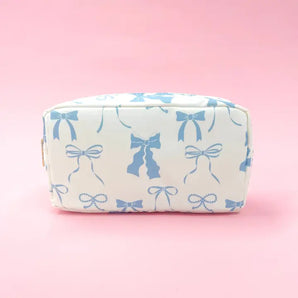 Bow Nylon Cosmetic Zipper Bag