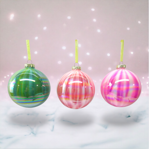 Iridescent Drip Ball Ornament