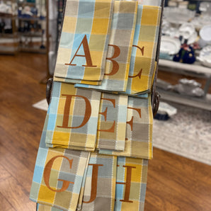 Fall Plaid Initial Towel