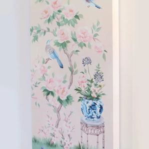 June Pink Chinoiserie 15x30 Canvas