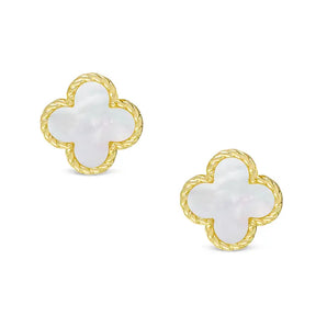 Mother of Pearl Clover Stud Earrings