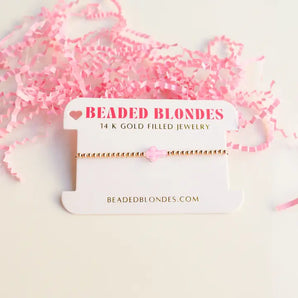 Pink Cross Beaded Bracelet