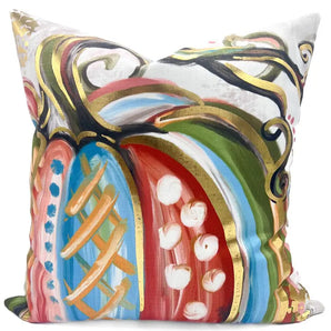Golden Whimsical Pumpkin Pillow