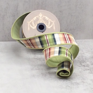 D Stevens 1.5" Madras Plaid Ribbon