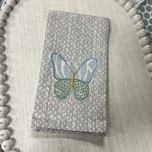 Blue Butterfly Applique Towel