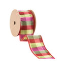 2.5" Green/Pink/Red Check Ribbon