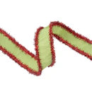 1" Green Apple Ribbon with Red Fringe