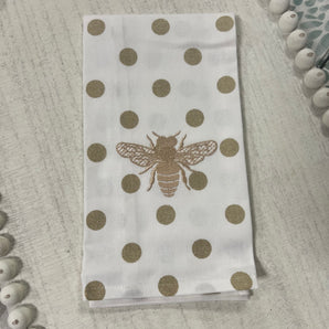 Gold Bee Embroidered Towel