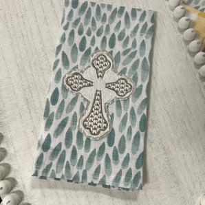 Neutral Cross Appliqué Towel