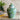 Green Blue Tall Floral Ginger Jar