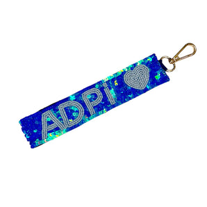 Greek Sequin Heart Wristlet