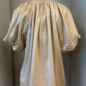 Metallic Puff Sleeve Blouse