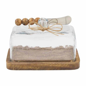 Beaded Glass Butter Dish