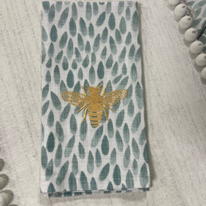 Gold Bee Embroidered Towel