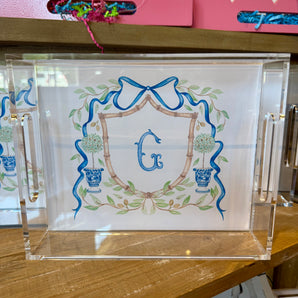 Olive Tree Crest 8x10 Tray