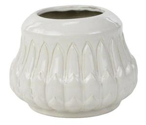 White Ceramic Tapered Pot