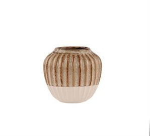 Rust Ivory Ribbed Jar