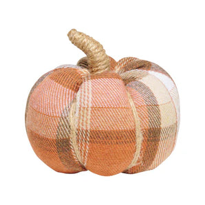 Small Autumn Plaid Fabric Pumpkin