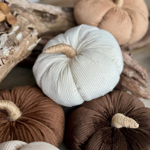 Medium Cream Corduroy Pumpkin
