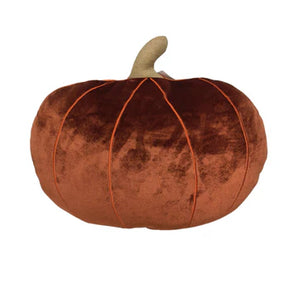 Large Cinnamon Velvet Pumpkin Pillow