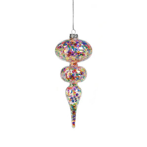 Multi Color Sequin Finial Ornament