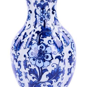 Blue and White Tulip Vase