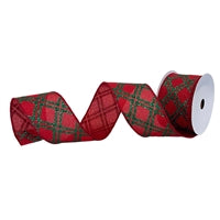 2.5" Glitz Red/Green Diamond Ribbon