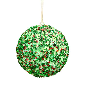 Peppermint Twisted Iridescent Ball Ornament